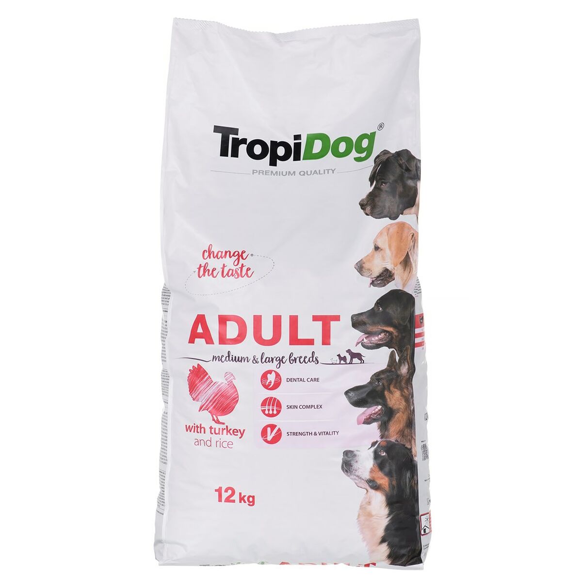 Io penso Tropi Dog  Premium Adult Medium & Large Adulto Tacchino Riso Uccelli 12 kg