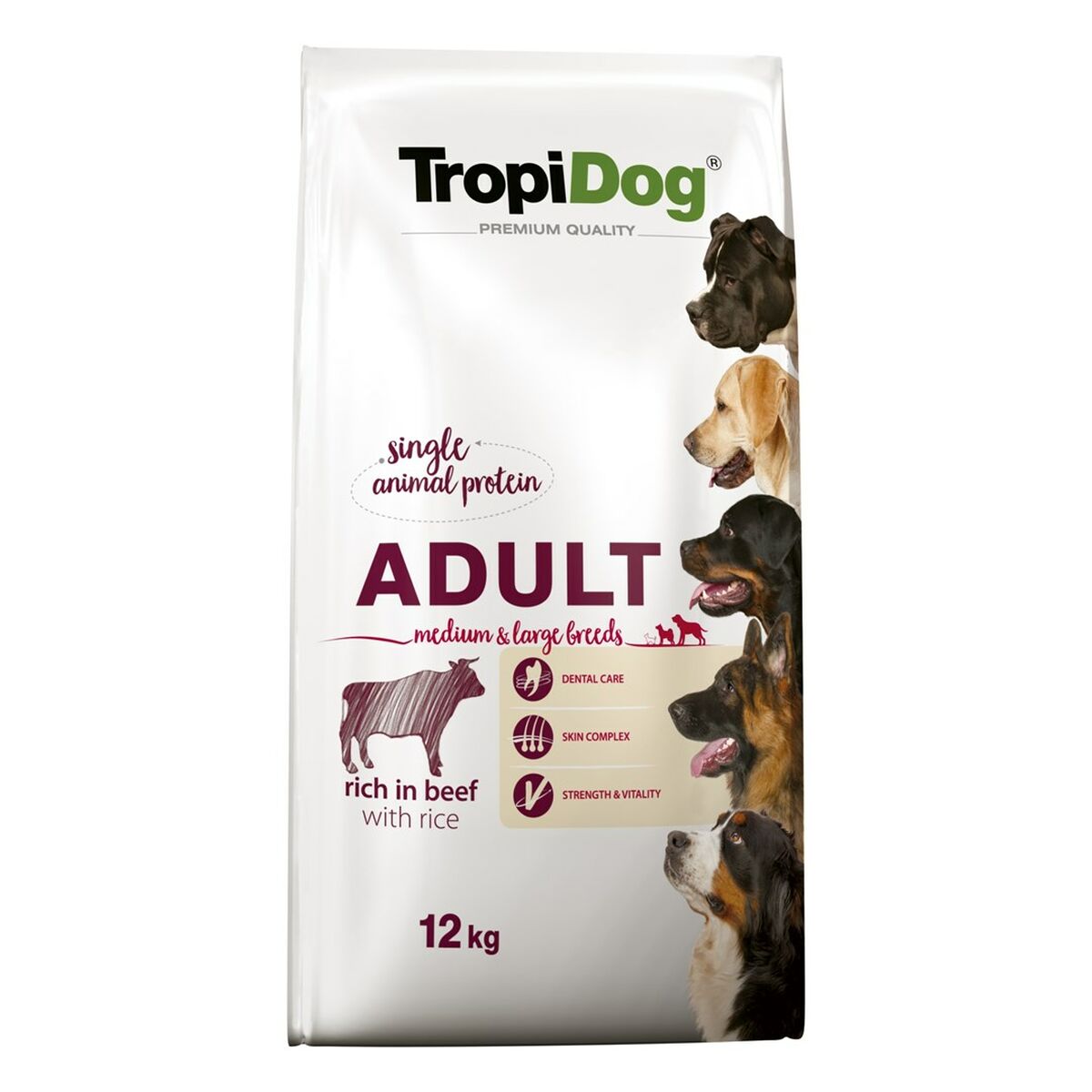 Io penso Tropi Dog Premium Adult Medium & Large Adulto Carne di vitello Riso 12 kg