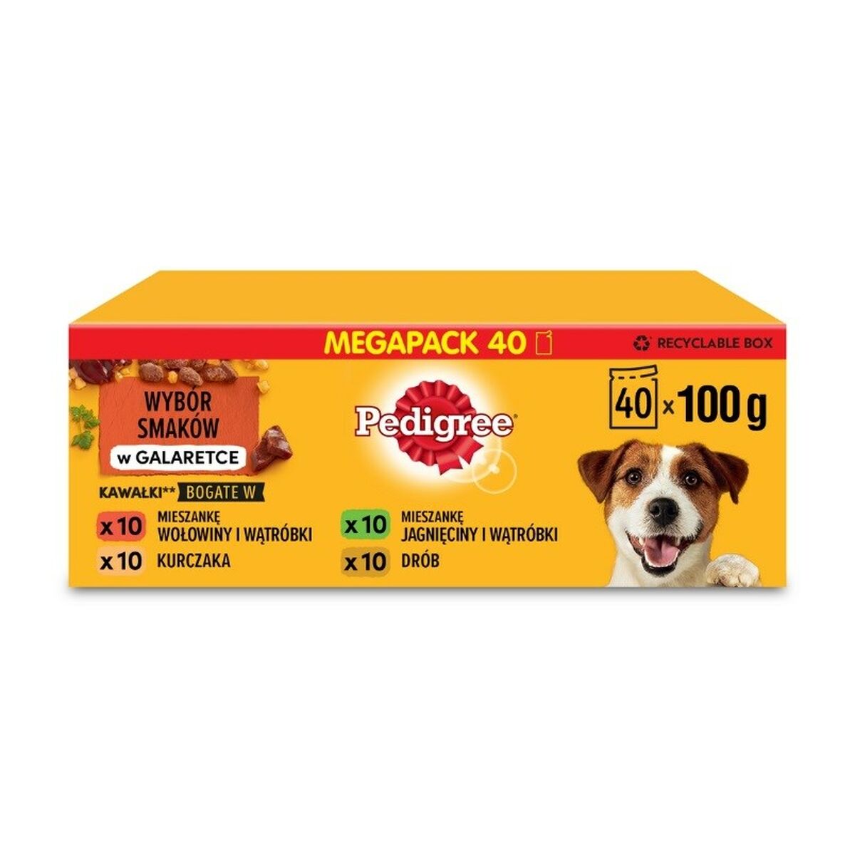 Cibo umido Pedigree                                 Pollo Carne di vitello Agnello Fegato Carne di manzo e vitello Uccelli 40 x