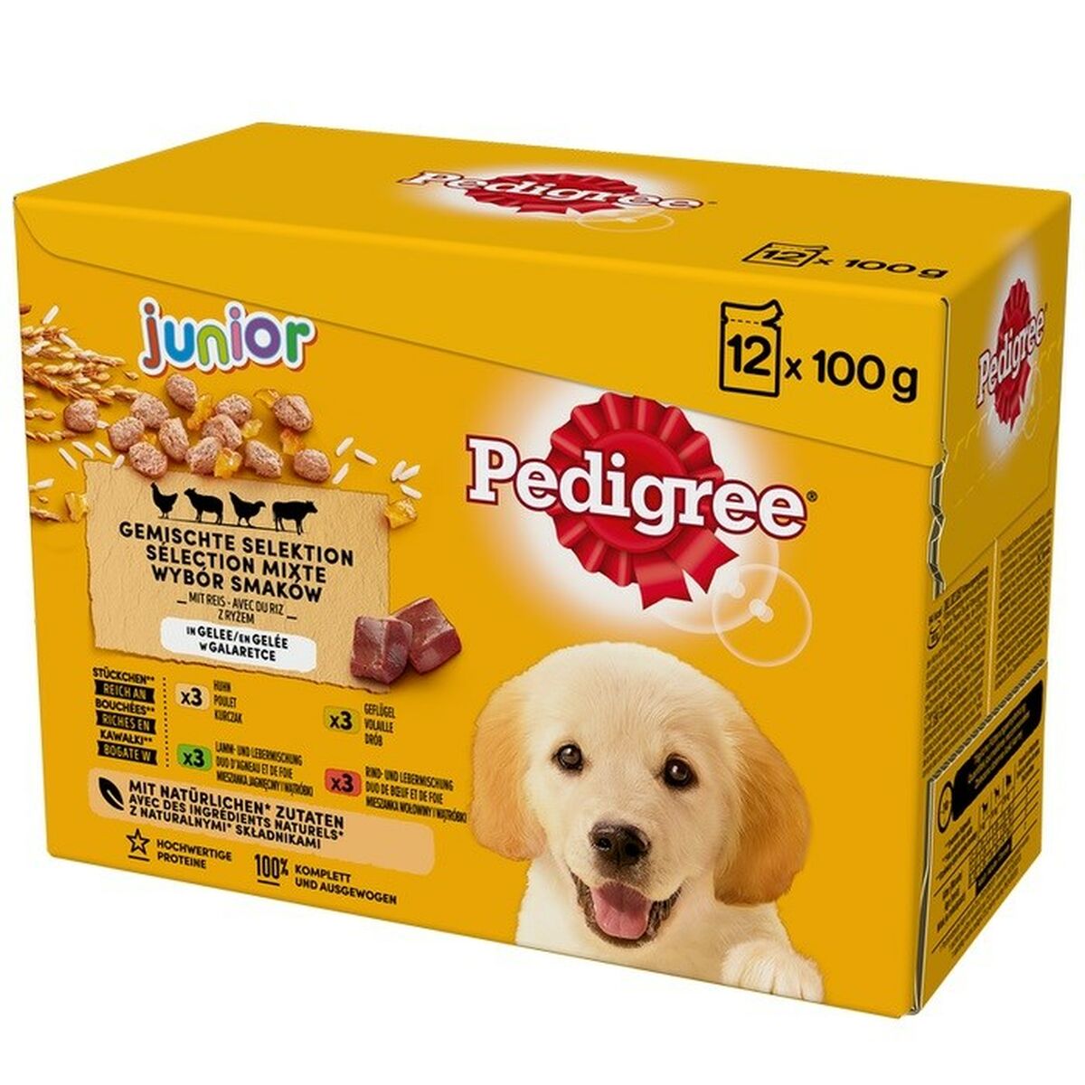 Cibo umido Pedigree unior Selection Pollo Carne di vitello Agnello Uccelli 100 g 12 x 100 g