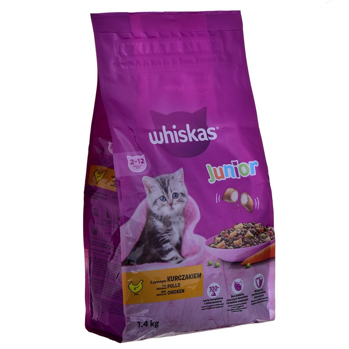 Cibo per gatti Whiskas Junior 2-12 Pollo 1,4 Kg