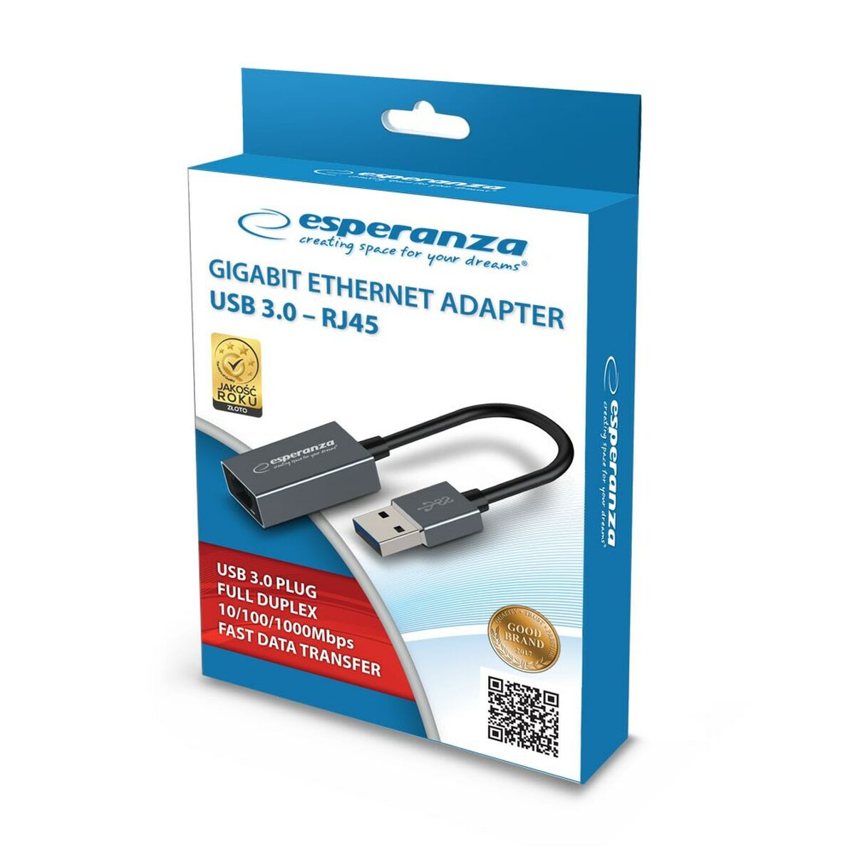 Adattatore USB con Ethernet Esperanza ENA101 18 cm