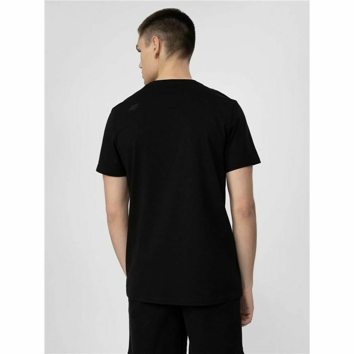 Maglia a Maniche Corte Uomo 4F Regular Plain Nero