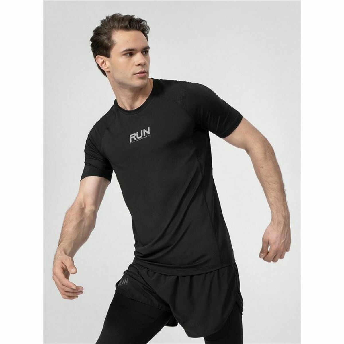 Maglia a Maniche Corte Uomo 4F Run Nero