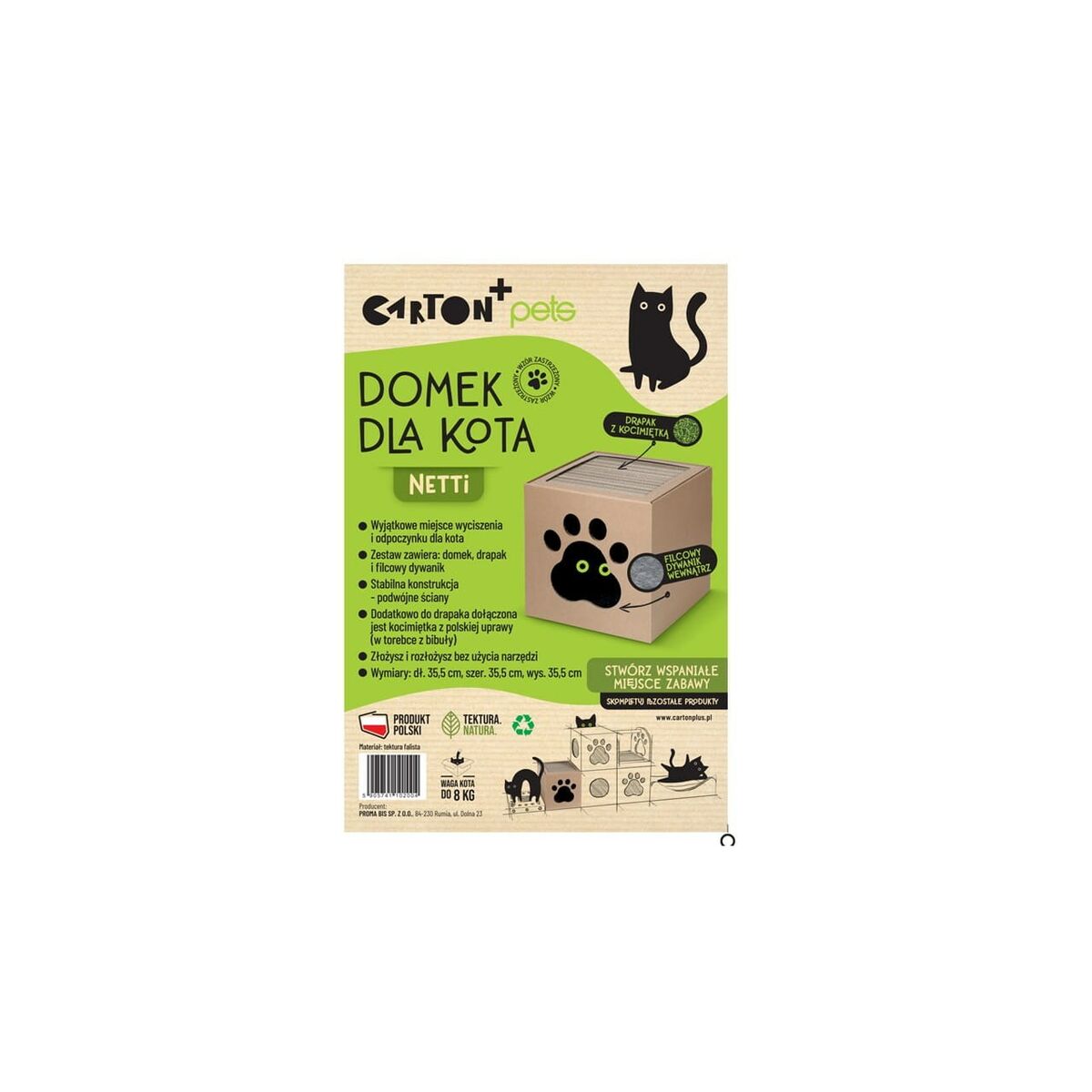 Tiragraffi per Gatti Carton+Pets Netti Bronce Cartone 35 x 35 x 35 cm