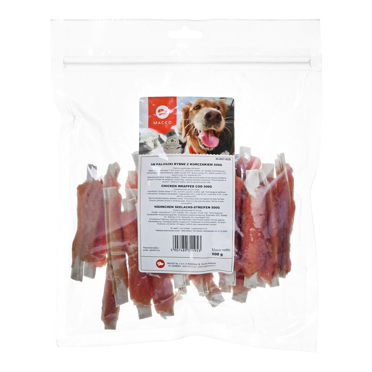 Snack per Cani Maced Pollo Baccalà 60 g 500 g