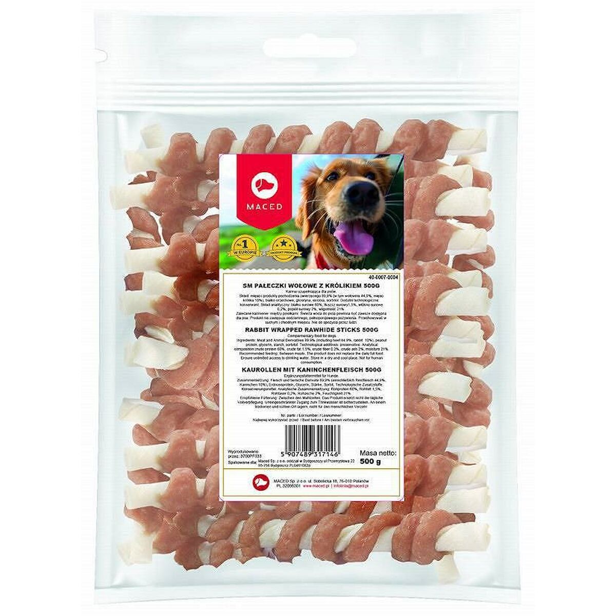 Snack per Cani Maced Carne di vitello Coniglio 500 g