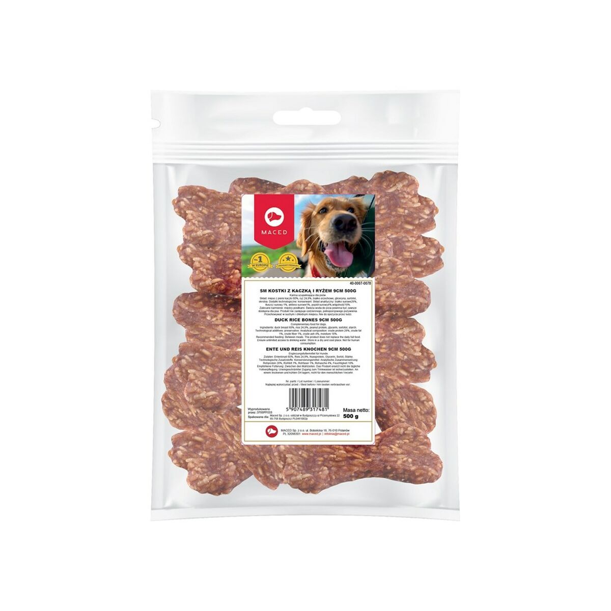 Snack per Cani Maced Anatra Riso 500 g