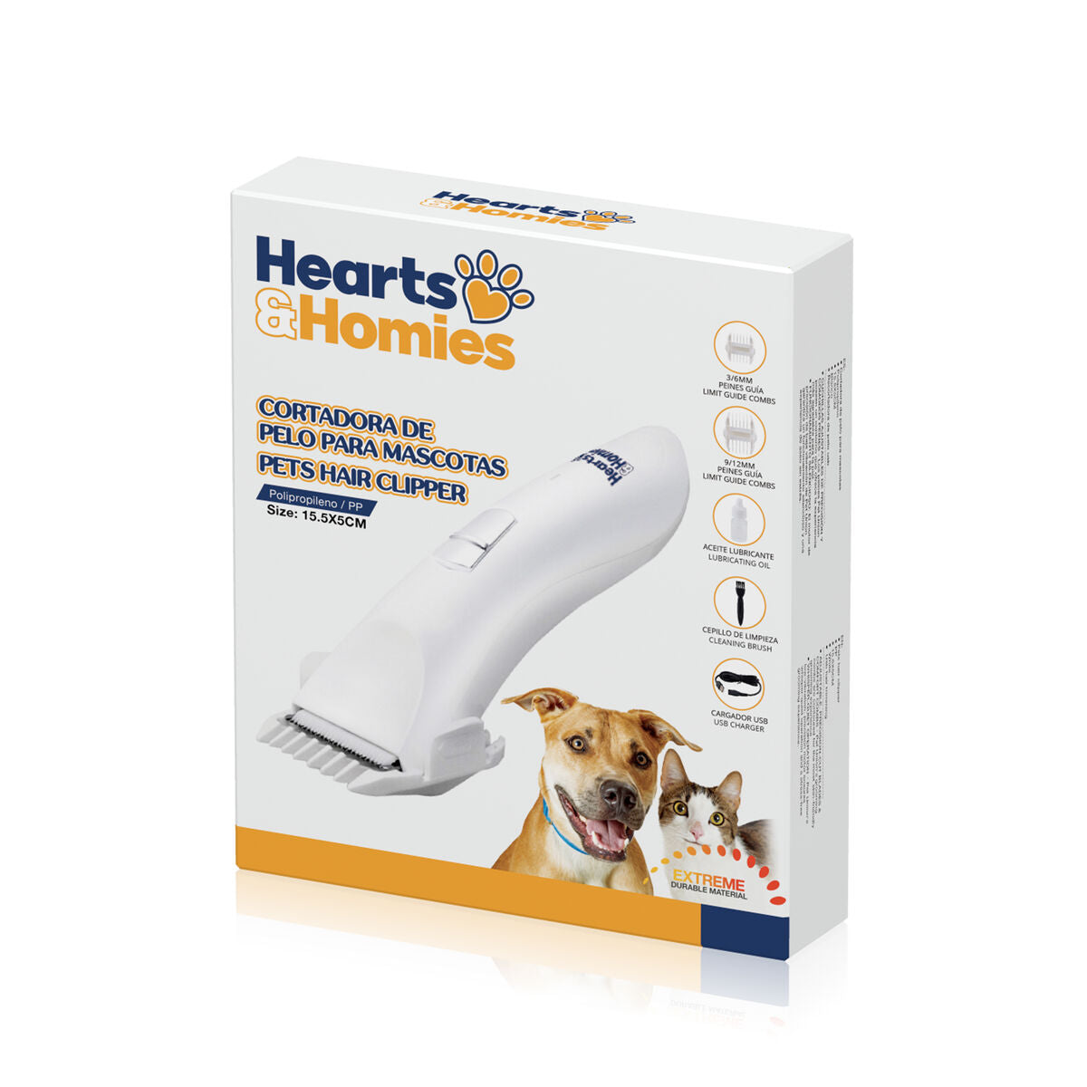 Tosatrice per animali domestici Hearts & Homies HEARTS&HOMIES Bianco polipropilene 15,5 x 5 cm