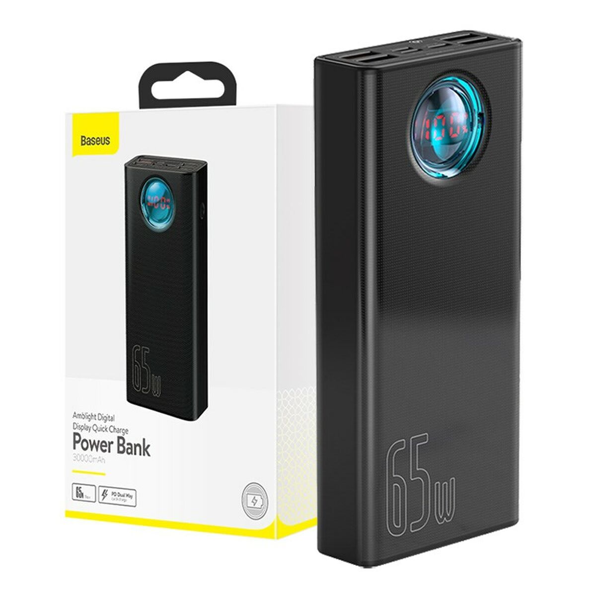 Power Bank Baseus AMBILIGHT Bianco Nero 30000 mAh