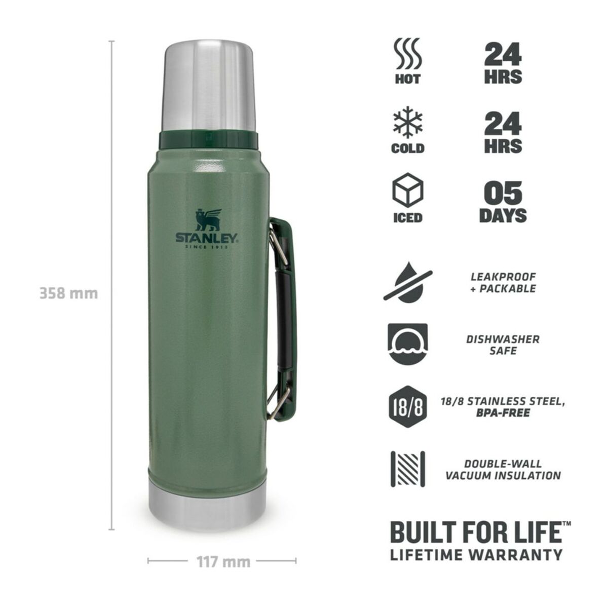 Thermos Stanley 10-08266-001 Verde Acciaio inossidabile 1 L