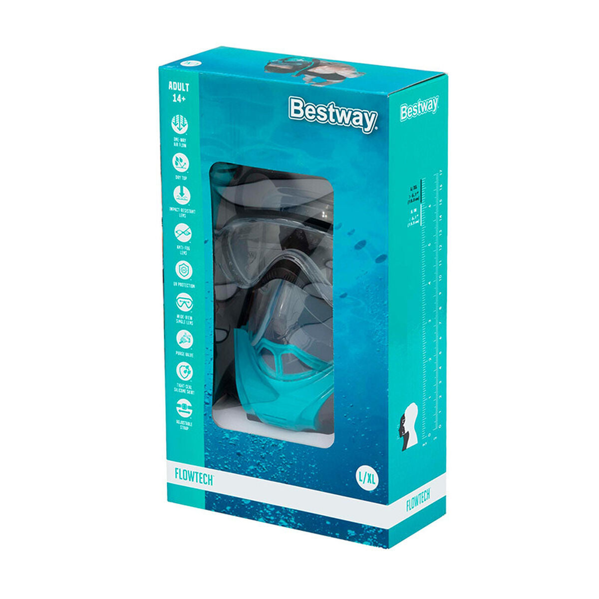 Occhialini da Snorkeling e Boccaglio per Bambini Bestway Azzurro Nero Multicolore L/XL