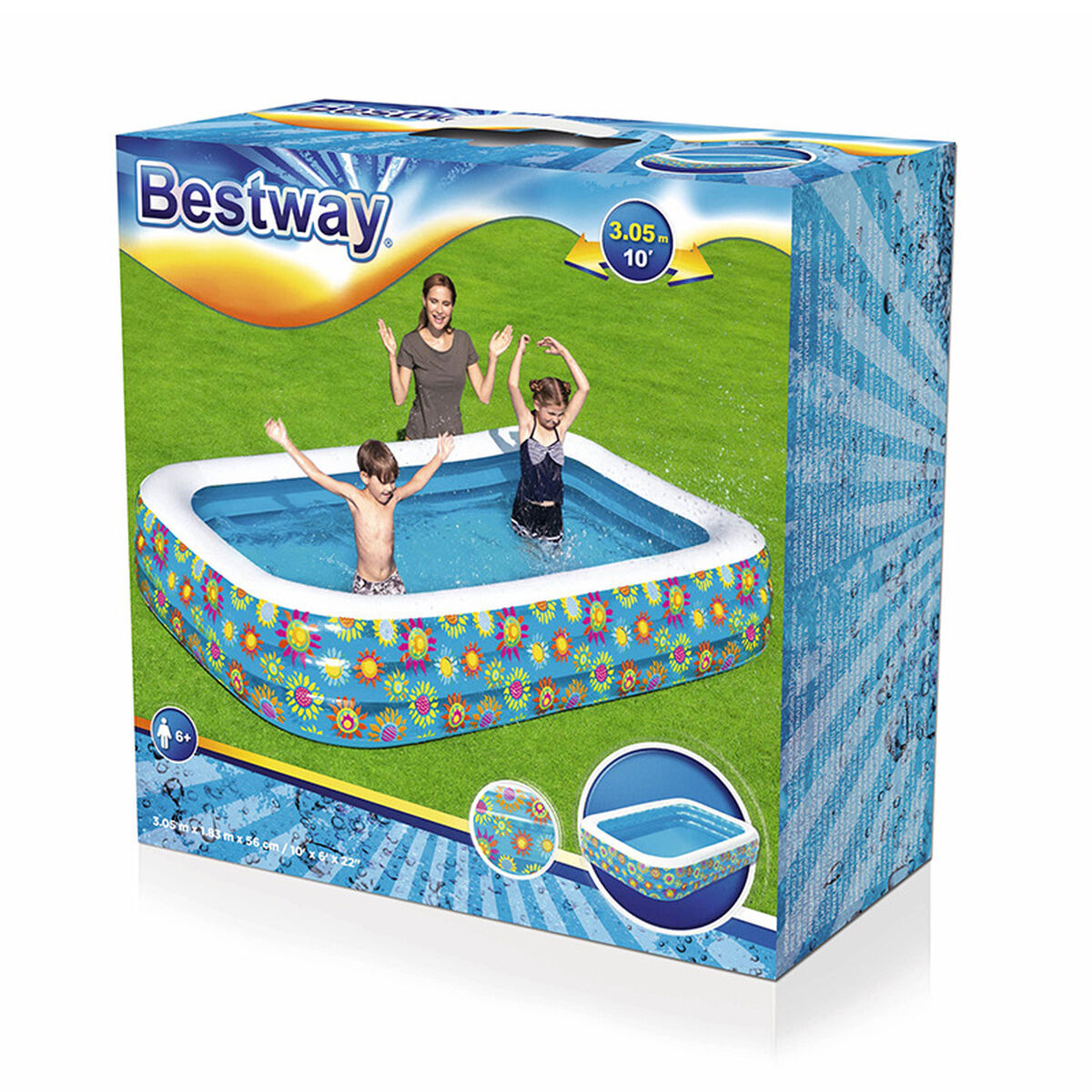 Piscina Gonfiabile per Bambini Bestway 636 L Basket 254 x 168 x 102 cm