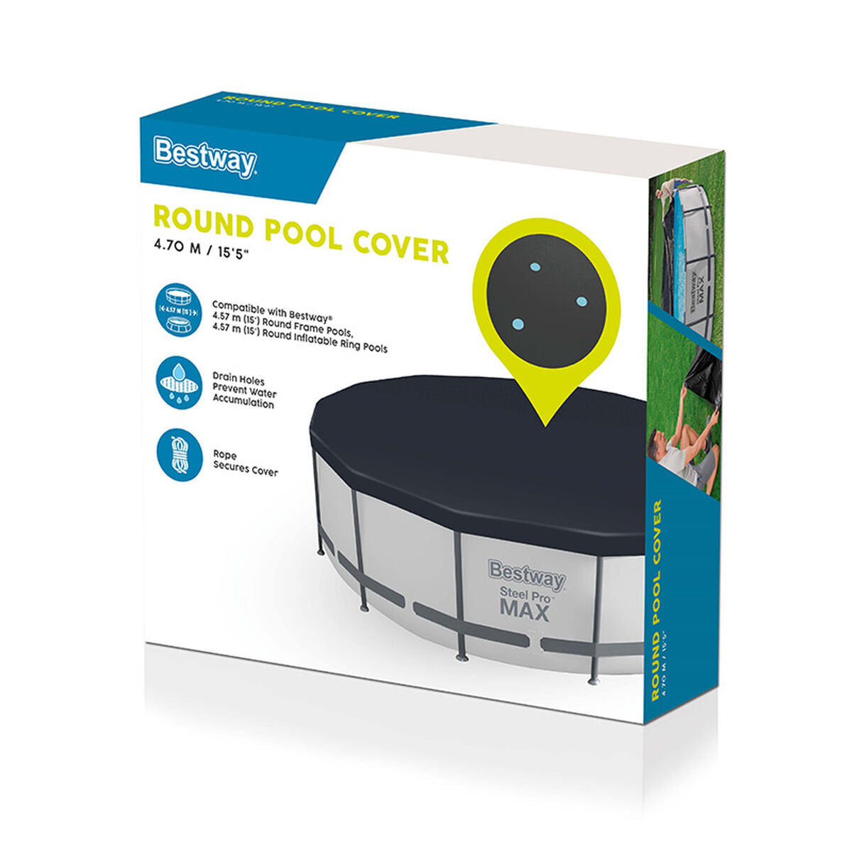 Copertura per piscina Bestway Ø 457 cm Nero