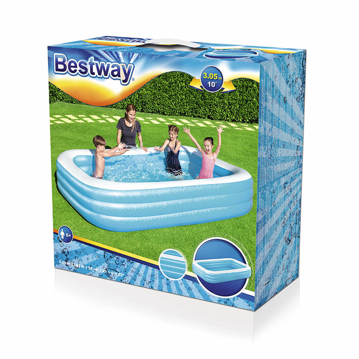 Piscina Gonfiabile per Bambini Bestway 305 x 183 x 56 cm Azzurro