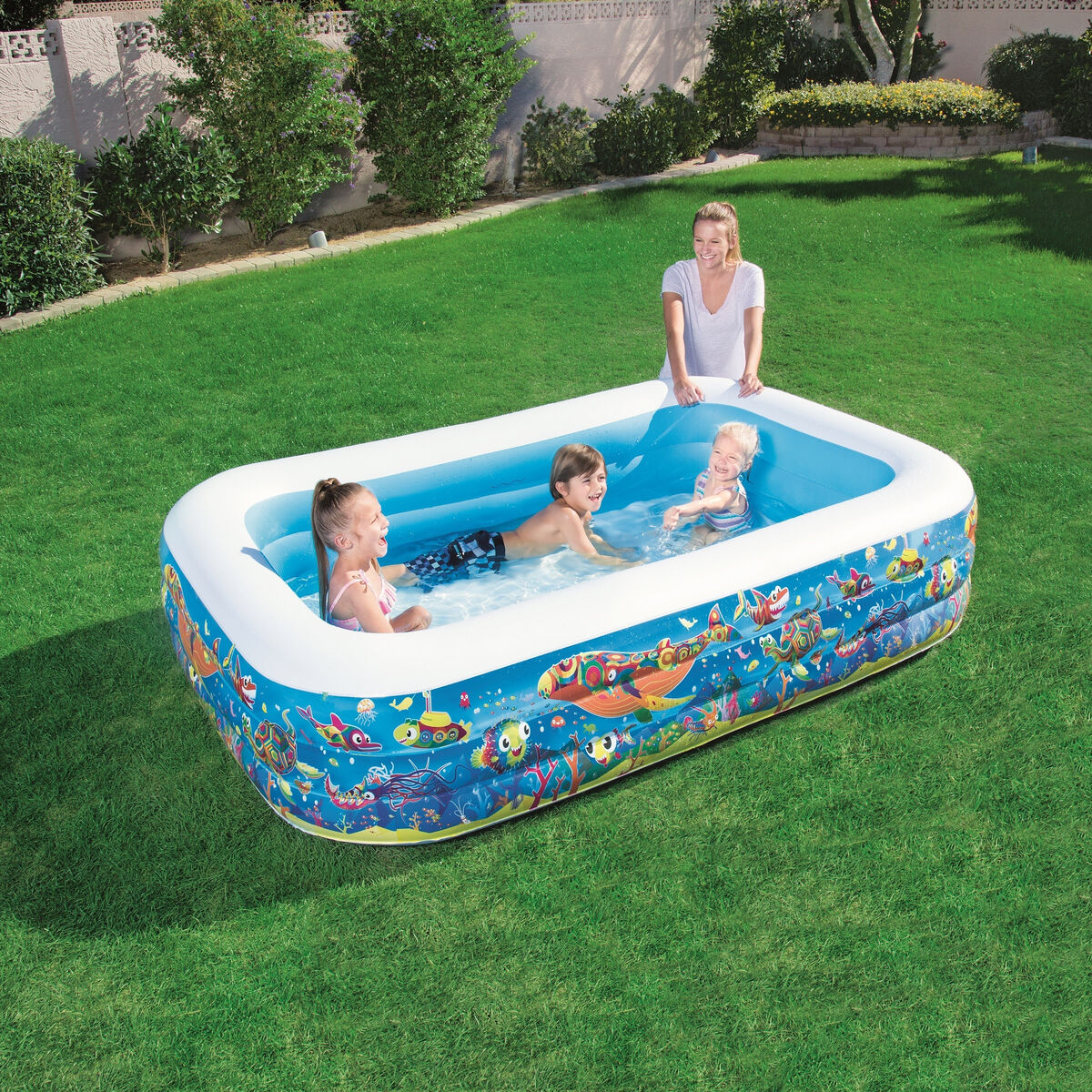 Piscina Gonfiabile per Bambini Bestway Floreale 229 x 152 x 56 cm Azzurro