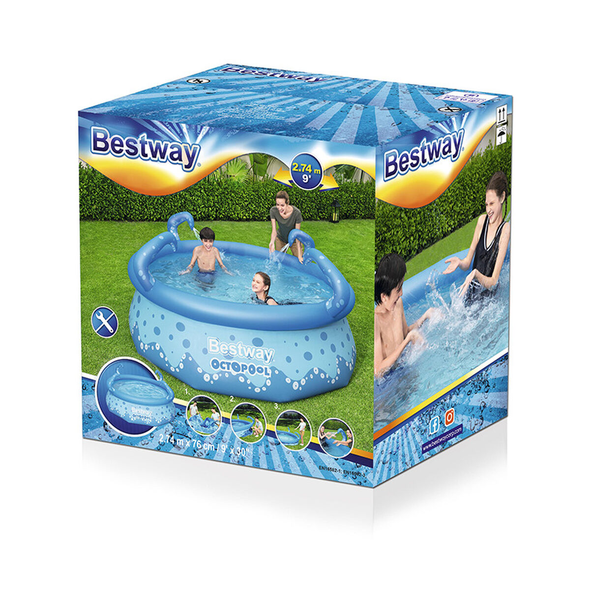 Piscina Gonfiabile per Bambini Bestway 274 x 76 cm Azzurro 3153 L