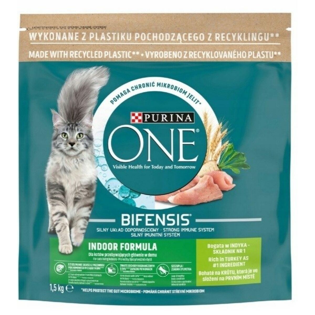 Cibo per gatti Purina One Bifensis Indoor Formula Tacchino 1,5 Kg