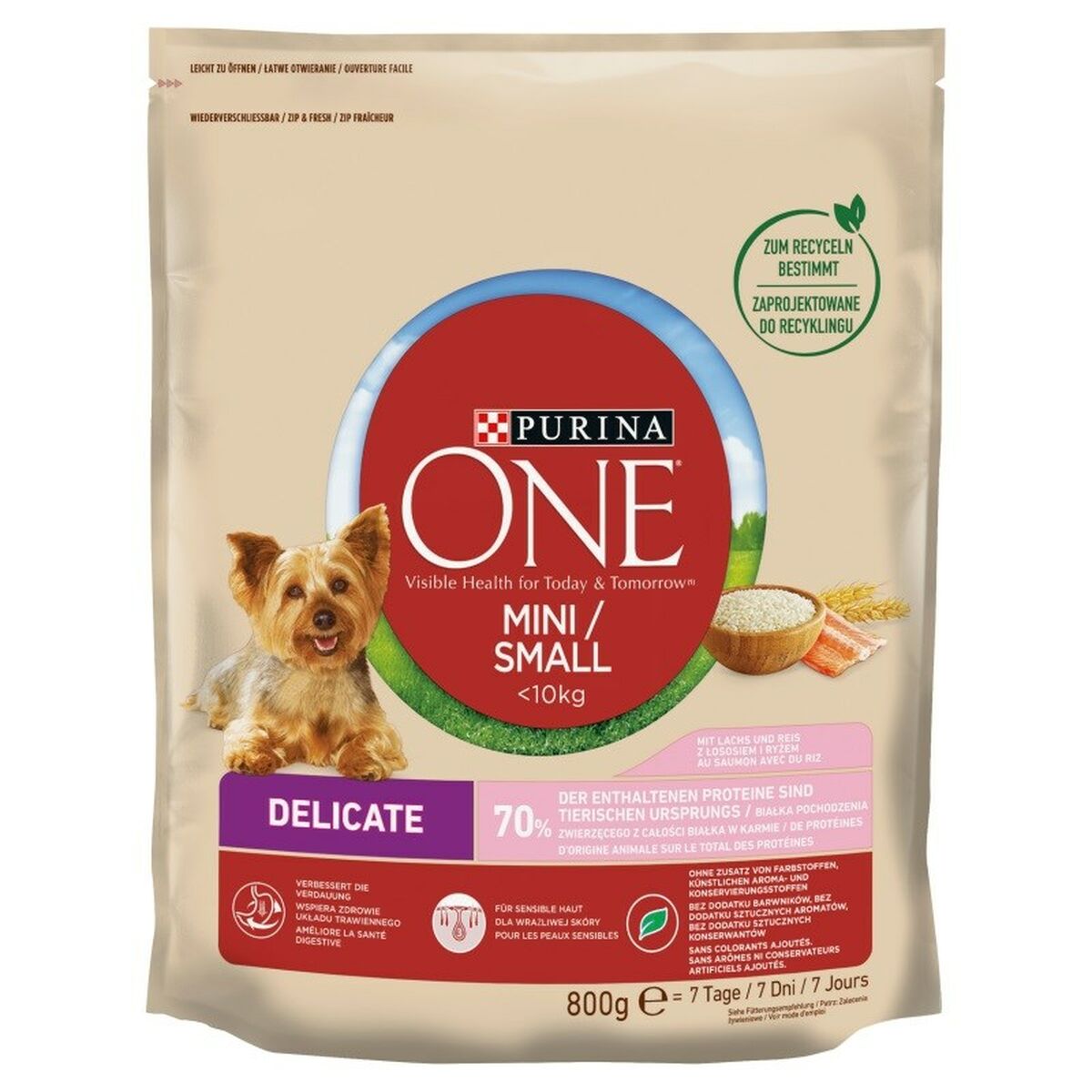 Io penso Purina One Mini/Small Sensitive Adulto Salmone 800 g