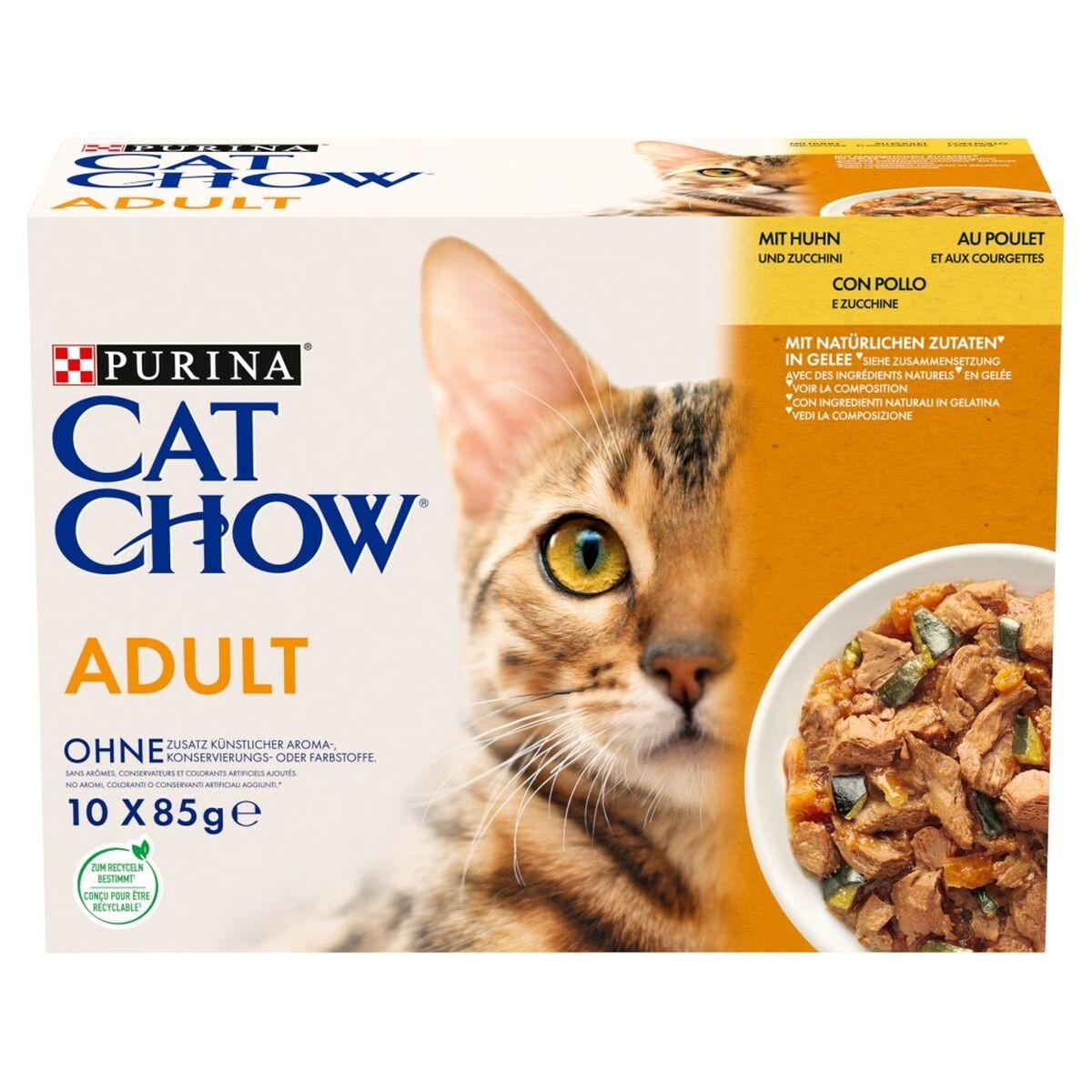 Cibo per gatti Purina Cat Chow Pollo Zucchina 10 x 85 g