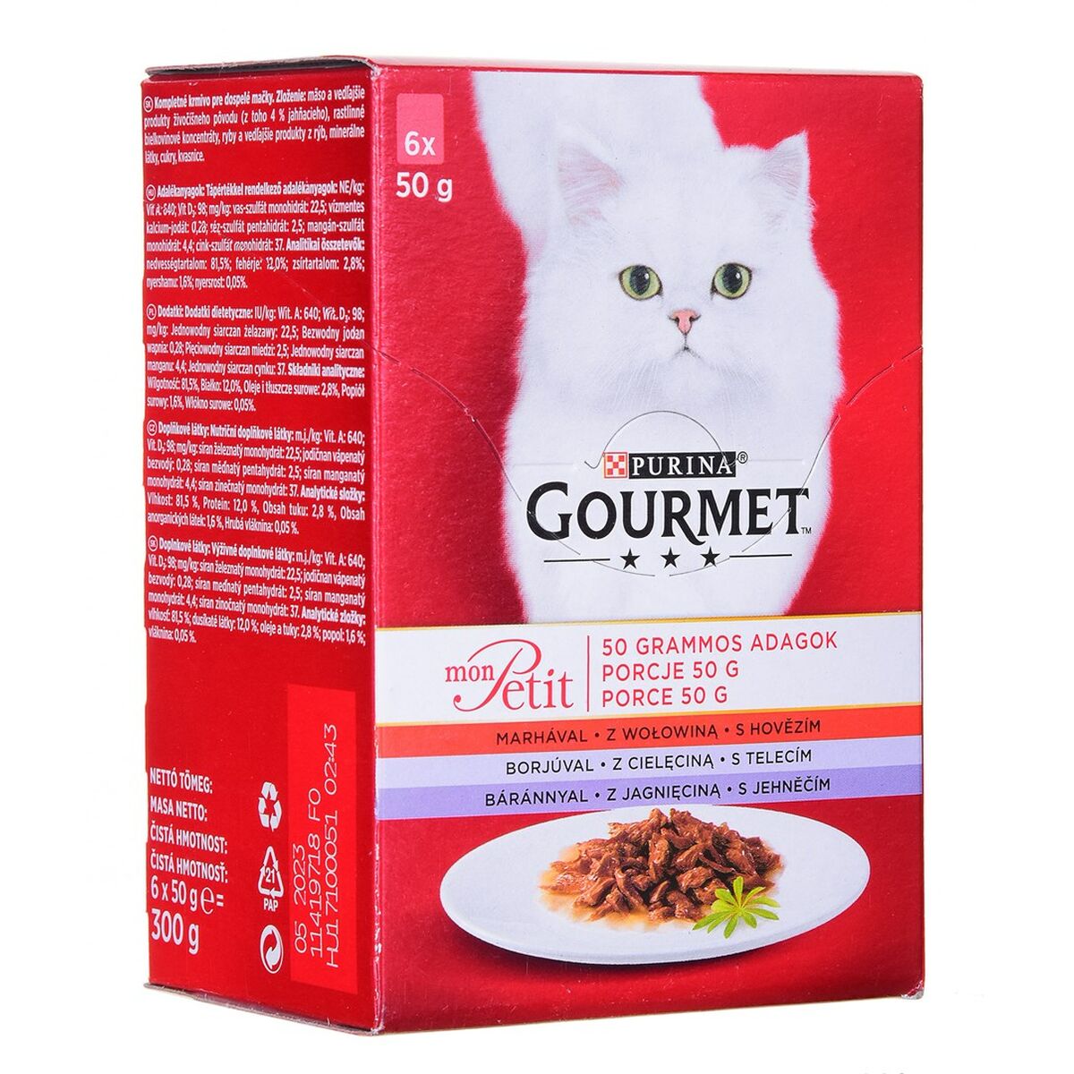 Cibo per gatti Purina Gourmet Carne di vitello Agnello 6 x 50 g