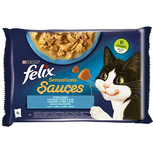 Cibo per gatti Purina Felix Sensations Baccalà Carota Pomodoro 4 x 85 g