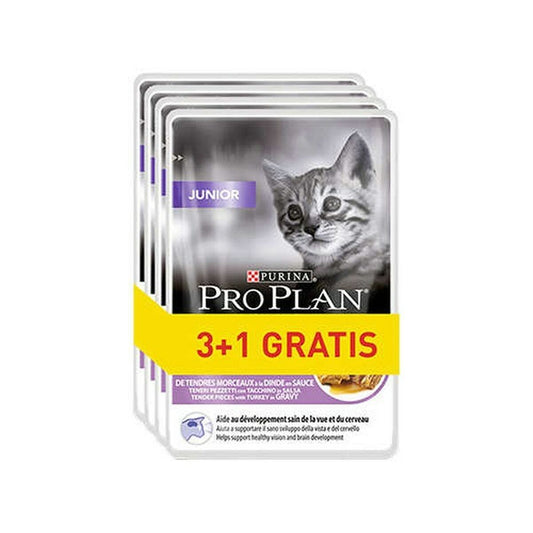 Cibo per gatti Purina Pro Plan Junior Tacchino 4 x 85 g