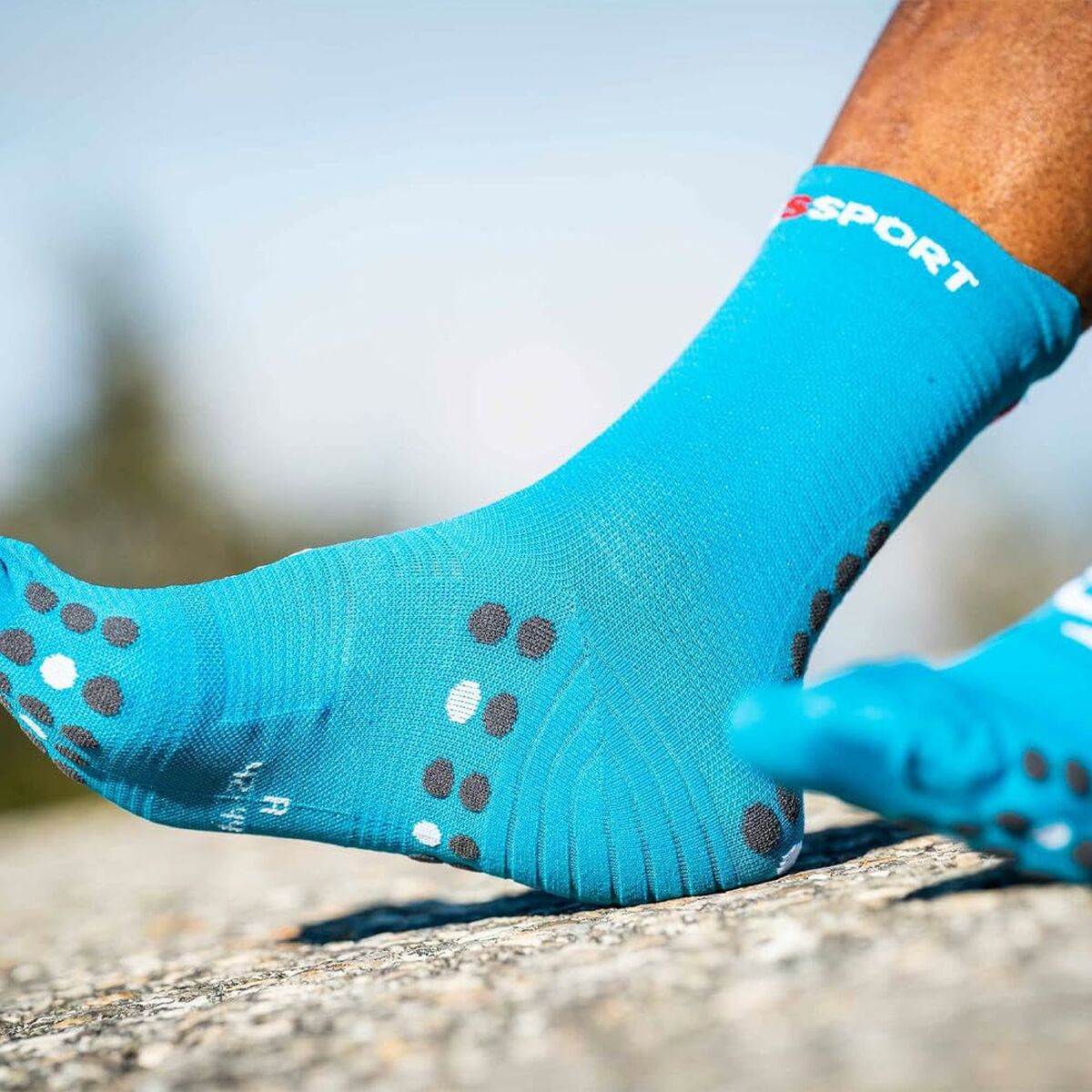 Calzini Sportivi Compressport Pro Racing v4.0 Run Azul Océano