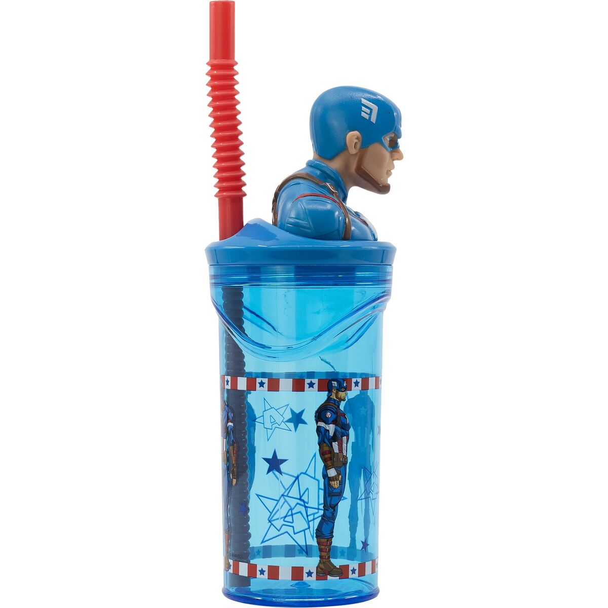Bicchiere con Cannuccia Capitán América CZ11331 360 ml 3D