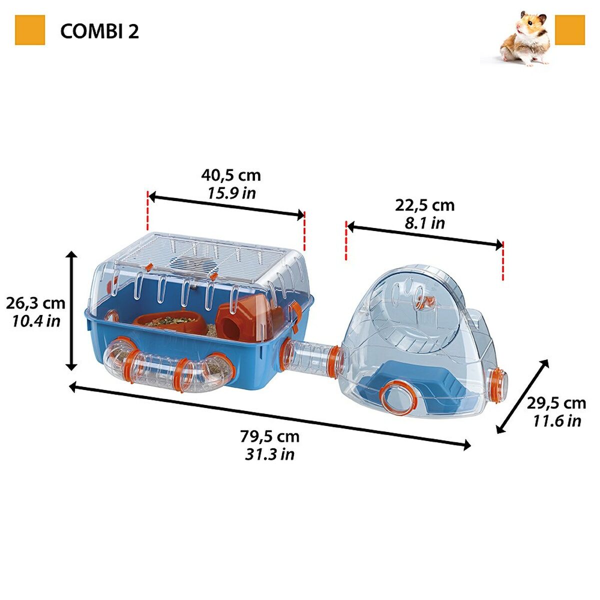 Gabbia Ferplast Combi 2 Plastica 79,5 x 29,5 x 29,5 cm