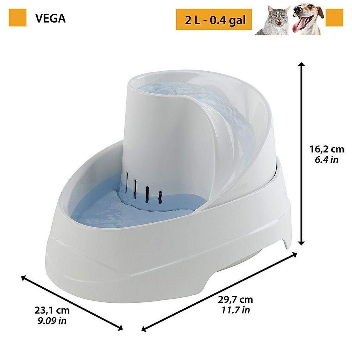 Ciotola Rinfrescante per Animali Domestici Ferplast Vega Sanitized 23,1 x 16,2 x 29,7 cm