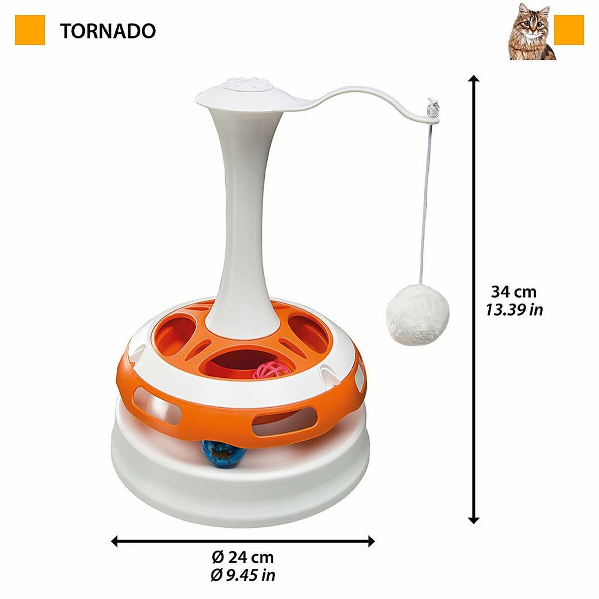 Giocattolo per gatti Ferplast Tornado Carosello Bianco Plastica 34 cm