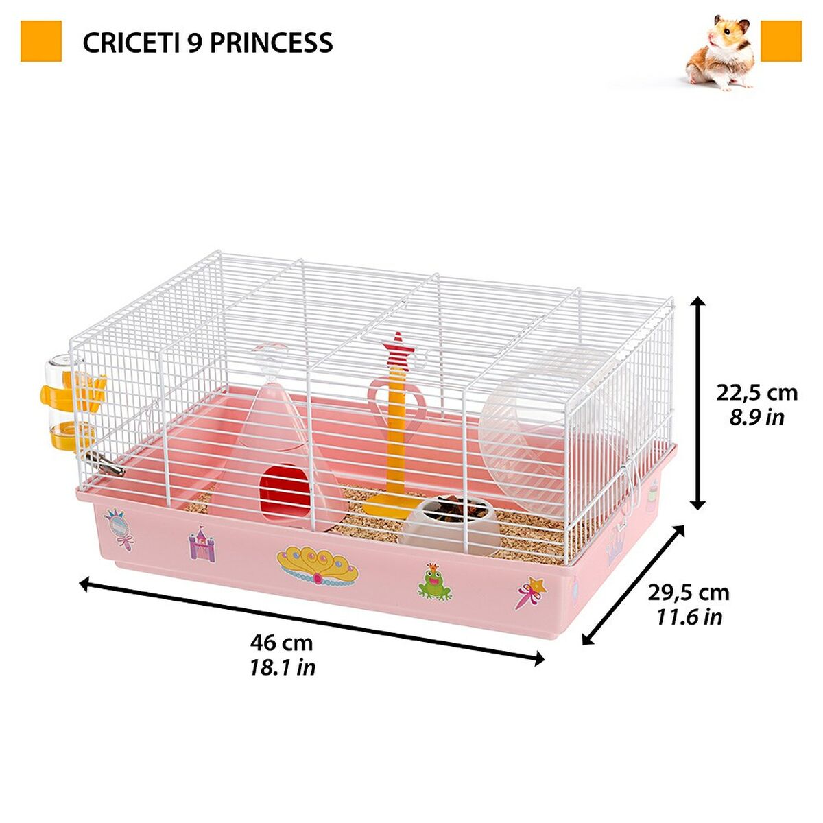 Gabbia Ferplast Criceti 9 Princess Metallo Plastica 46 x 42,5 x 23 cm (1 Pezzi)