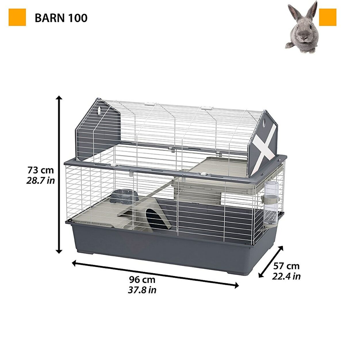 Gabbia Ferplast Barn 100 Metallo Plastica 96 x 73 x 50 cm