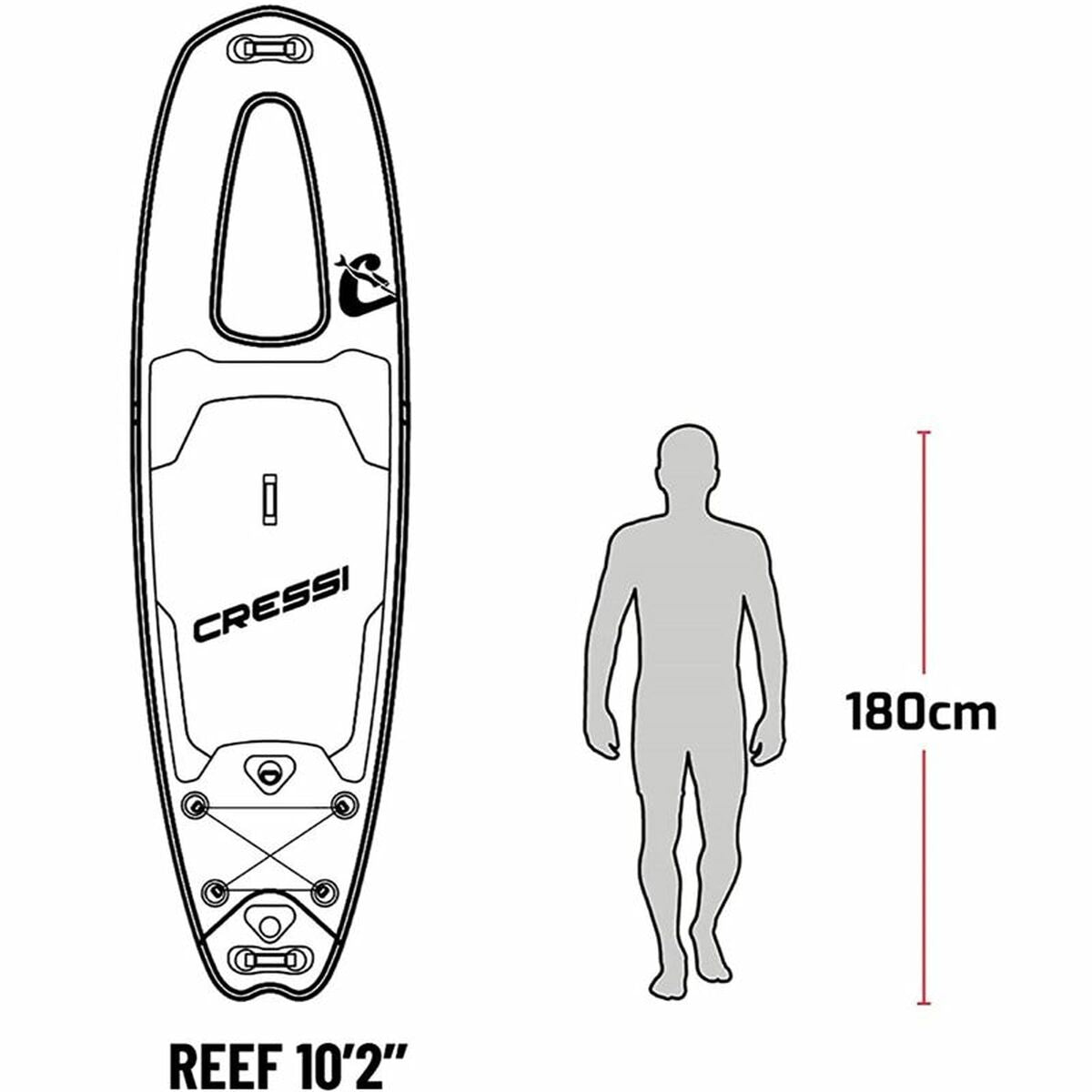 Tavola da Paddle Surf Gonfiabile con Accessori Reef Window Cressi-Sub 10,2" Azzurro