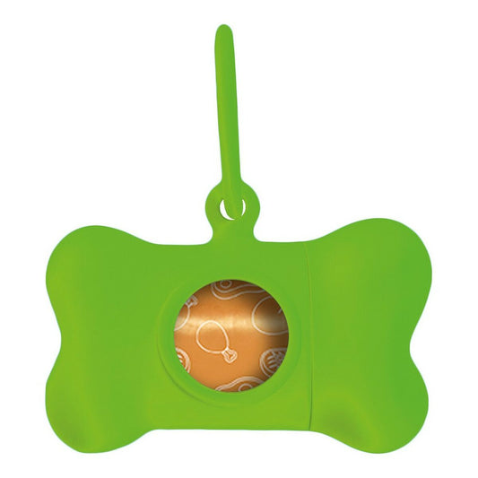 Dispenser di Buste per Animali Domestici United Pets Bon Ton Neon Cane Verde (8 x 4,2 x 5 cm)