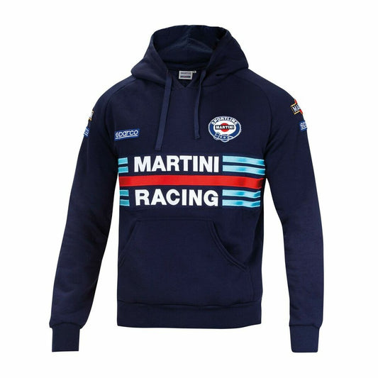Felpa con Cappuccio Sparco Martini Racing Taglia M Blu Marino