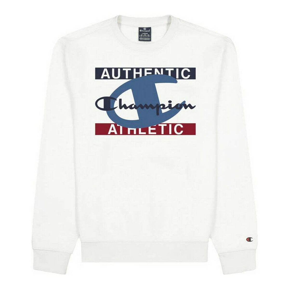 Felpa senza Cappuccio Uomo Champion Authentic Athletic Bianco