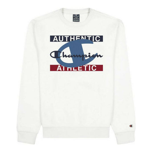 Felpa senza Cappuccio Uomo Champion Authentic Athletic Bianco