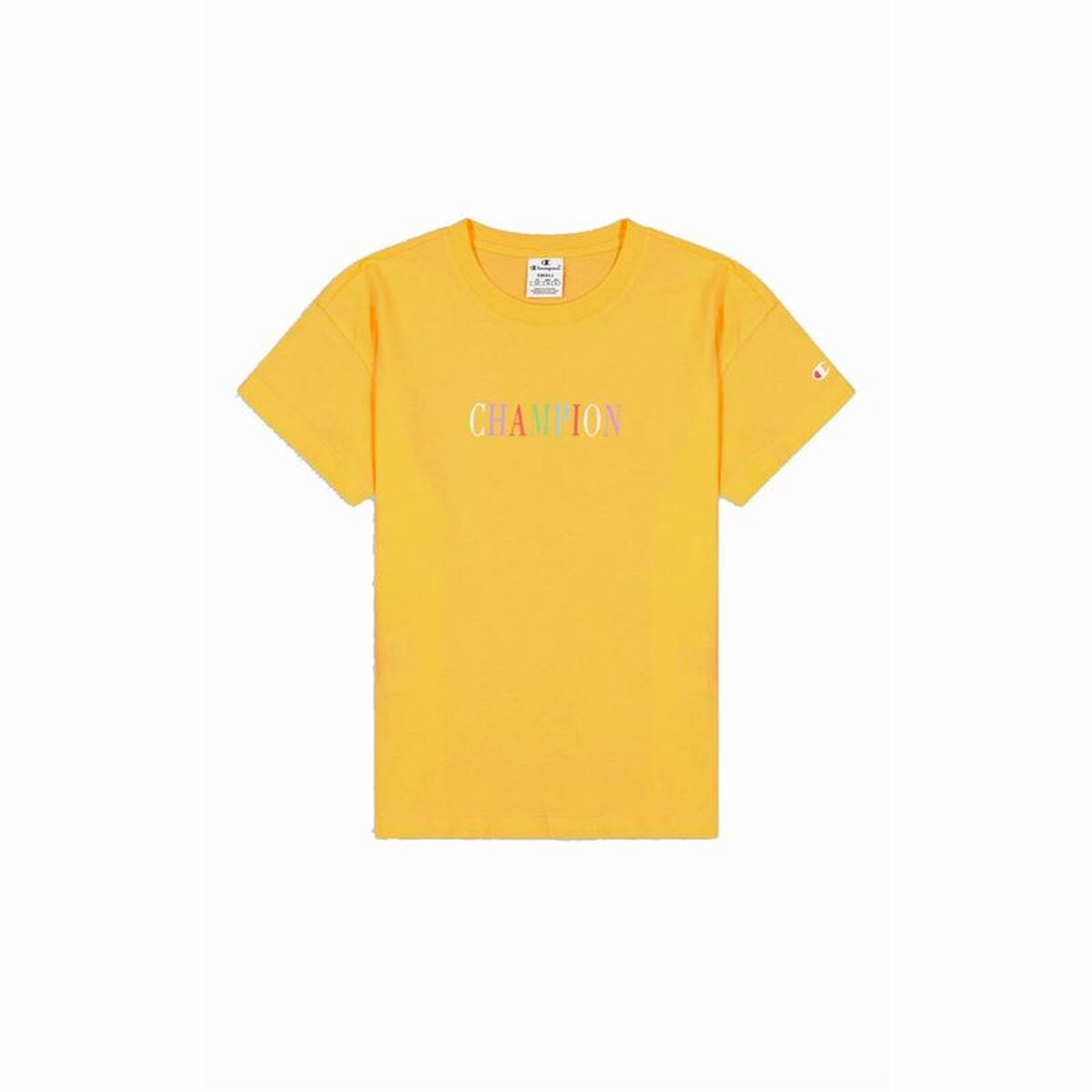 Maglia a Maniche Corte Donna Champion Crewneck Croptop Giallo