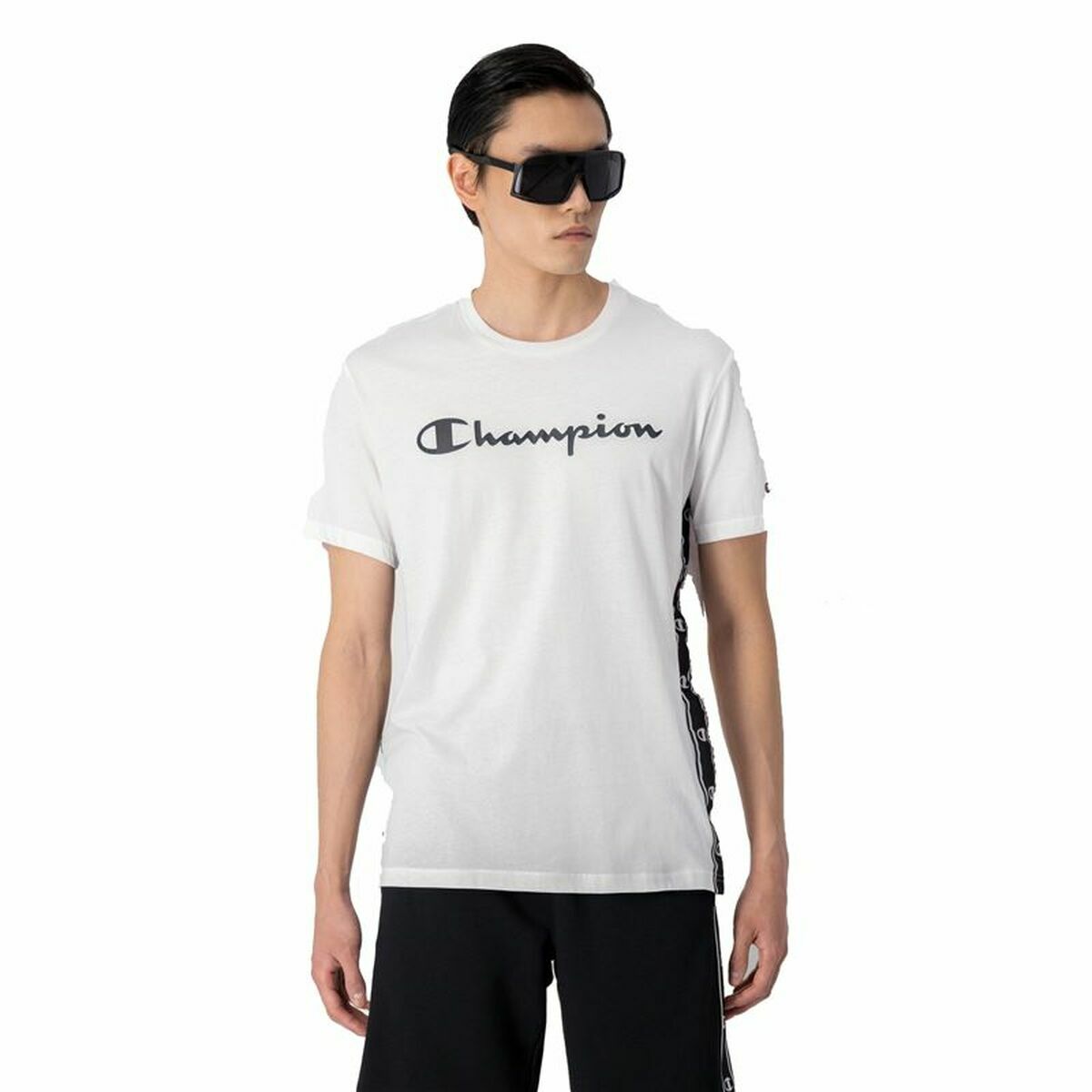 Maglia a Maniche Corte Uomo Champion Crewneck Bianco