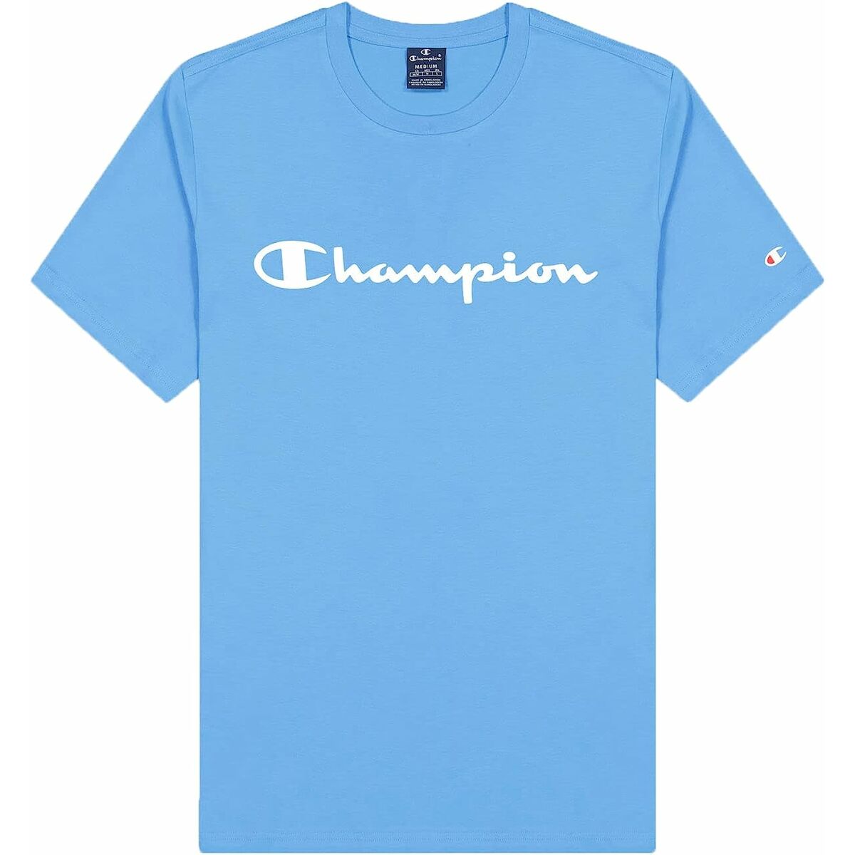 Maglia a Maniche Corte Uomo Champion Crewneck Azzurro