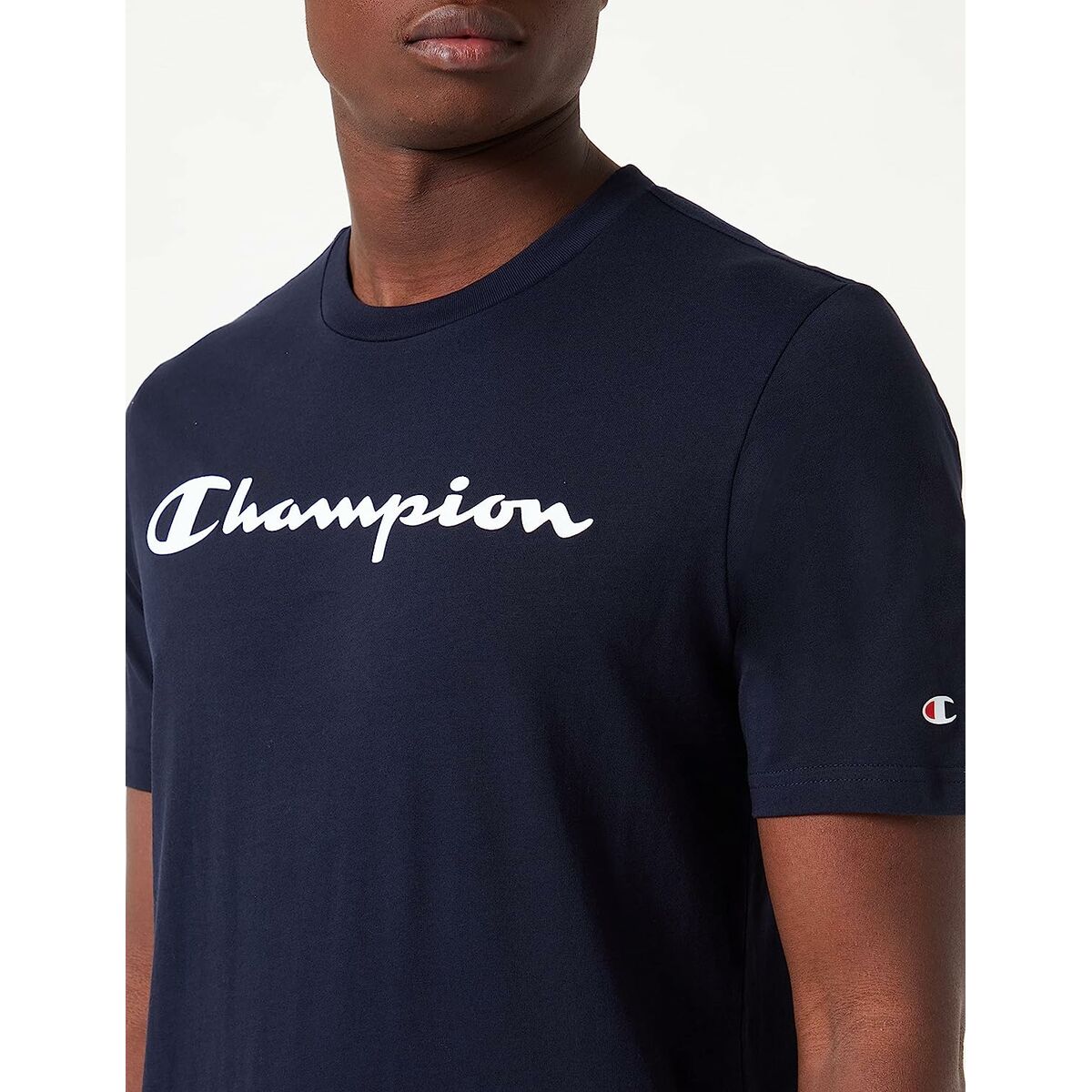 Maglia a Maniche Corte Uomo Champion Crewneck Azzurro