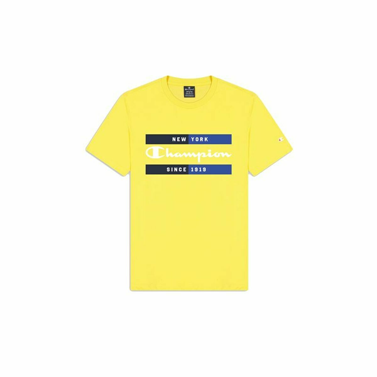 Maglia a Maniche Corte Uomo Champion Crewneck Giallo