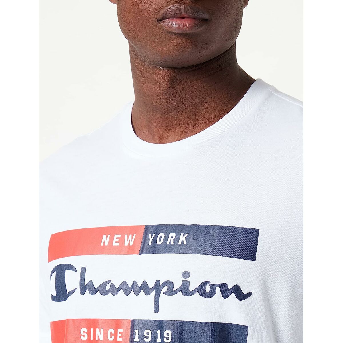 Maglia a Maniche Corte Uomo Champion Crewneck Bianco