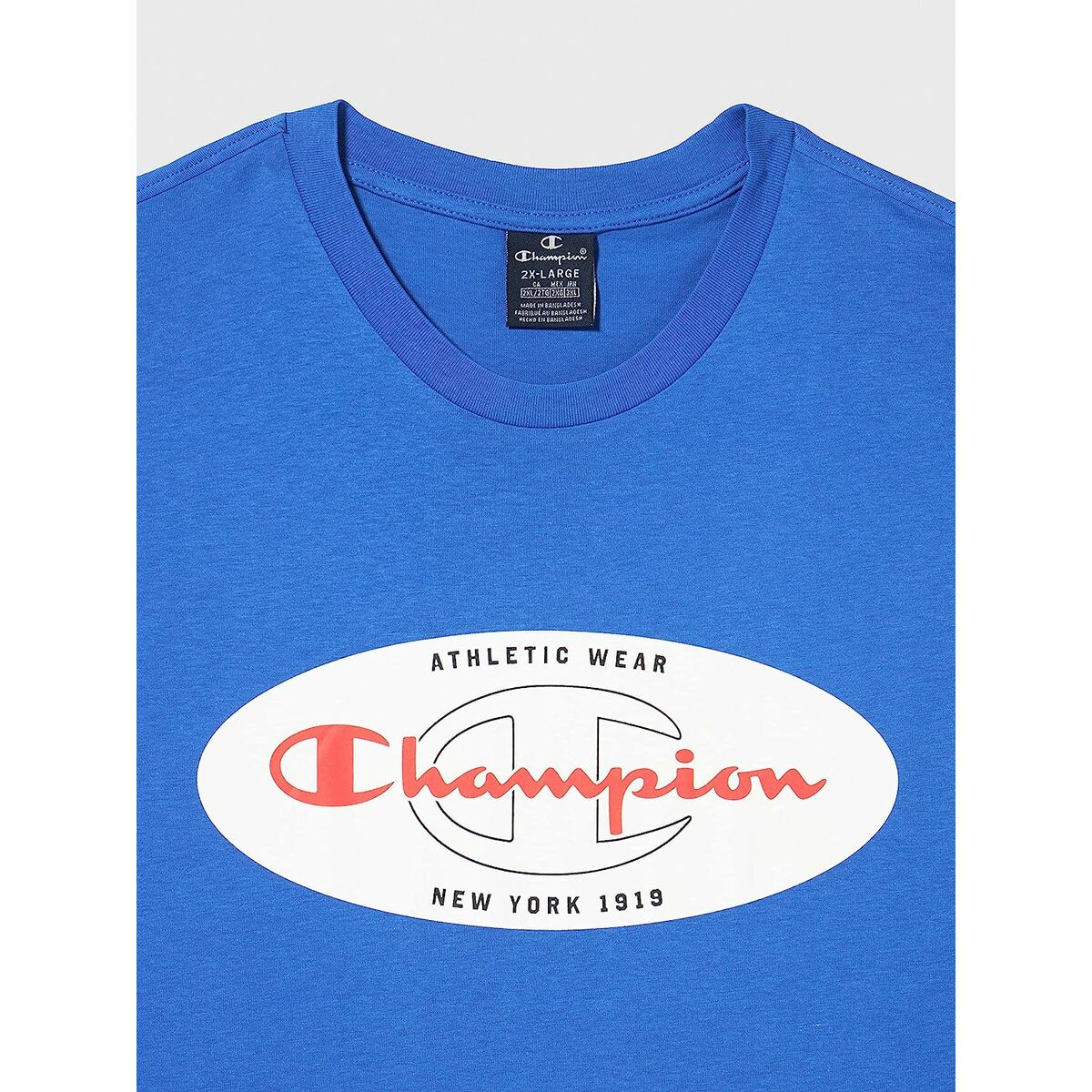 Maglia a Maniche Corte Uomo Champion Crewneck Azzurro