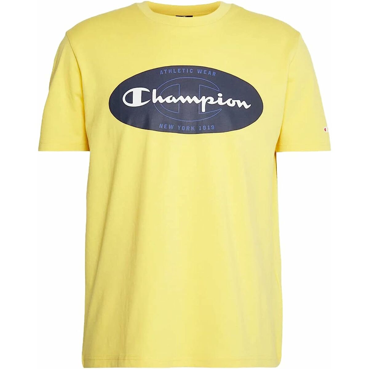 Maglia a Maniche Corte Uomo Champion Crewneck Giallo