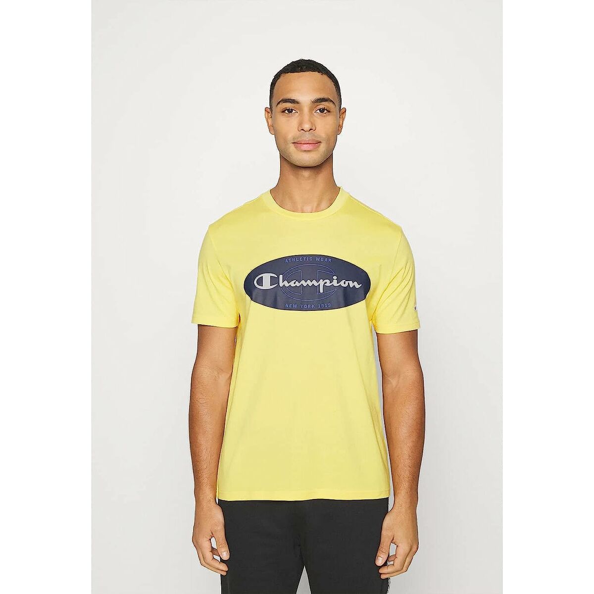 Maglia a Maniche Corte Uomo Champion Crewneck Giallo