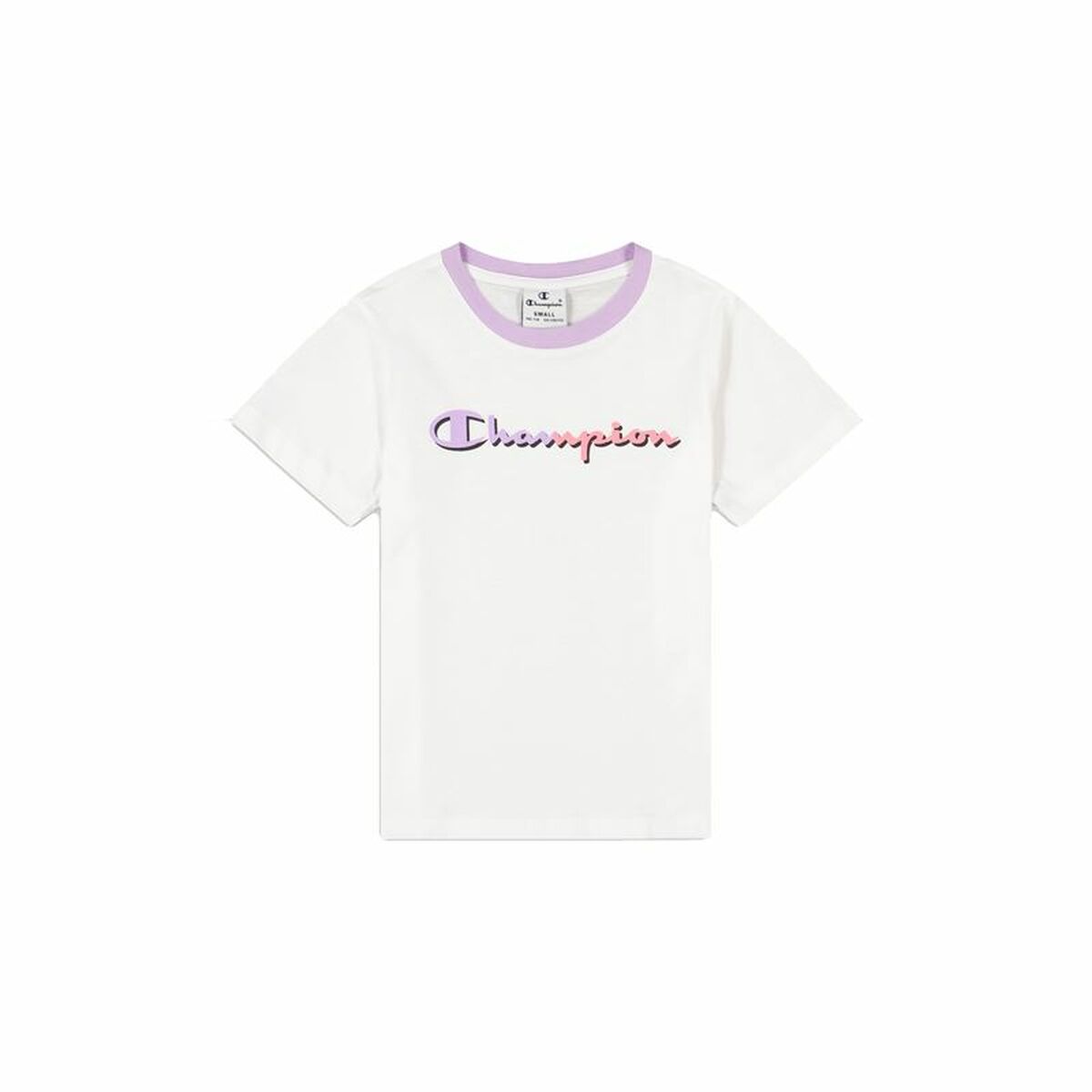 Maglia a Maniche Corte per Bambini Champion Crewneck Bianco