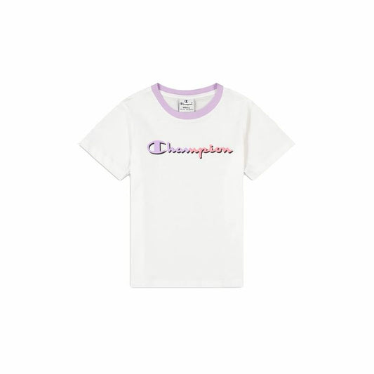 Maglia a Maniche Corte per Bambini Champion Crewneck Bianco